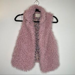 Zara Girls Pink Sherpa Vest- Sz 11/12